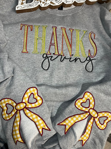 Side bow Thanksgiving Sweatshirt