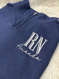 Embroidered Nurse or Doctor Acronym with Personalized Name on Quarter Zip, Gifts for Nurse, Christmas Gifts for Nurses, Gift for Doctors