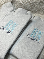 Embroidered Nurse or Doctor Acronym with Personalized Name on Quarter Zip, Gifts for Nurse, Christmas Gifts for Nurses, Gift for Doctors