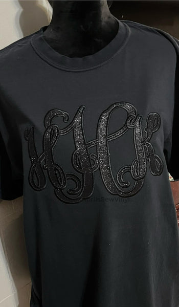 Black Glitter Monogram