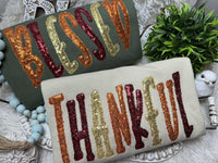 Thankful/Blessed Sequin, Fall, Sweatshirt or Tshirt
