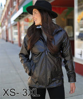 Black Leopard Charles River Rain Jacket