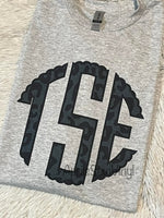 Black Leopard Monogram T-Shirt