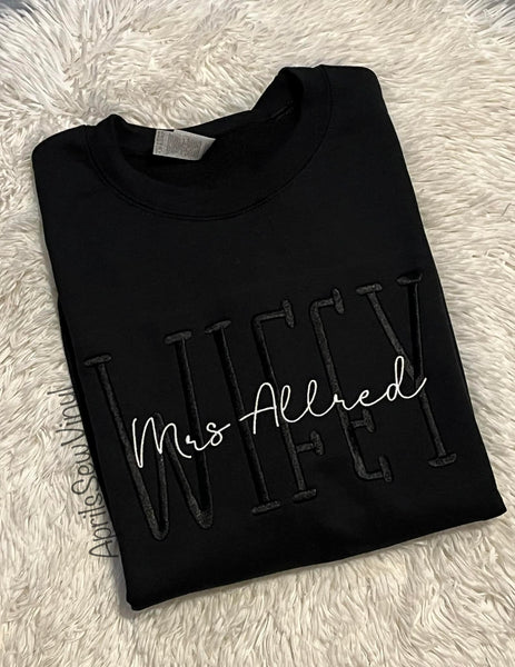 Custom Black on Black Embroidery Sweatshirt