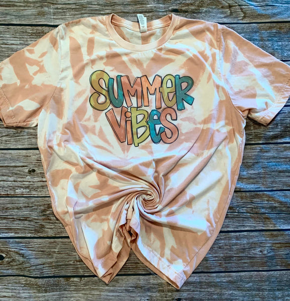 Summer Vibes Bleached Tee